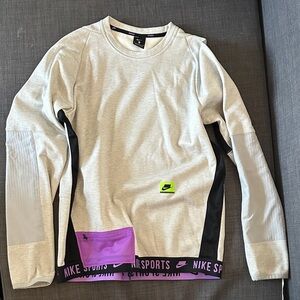 Nike Men’s  Gray and Purple Sweatshirt -Medium